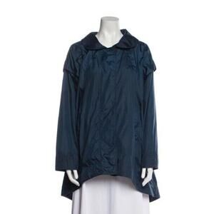 La Petite Robe di Chiara Boni Jacket L Navy Blue Slouchy Fit Trench Windbreaker